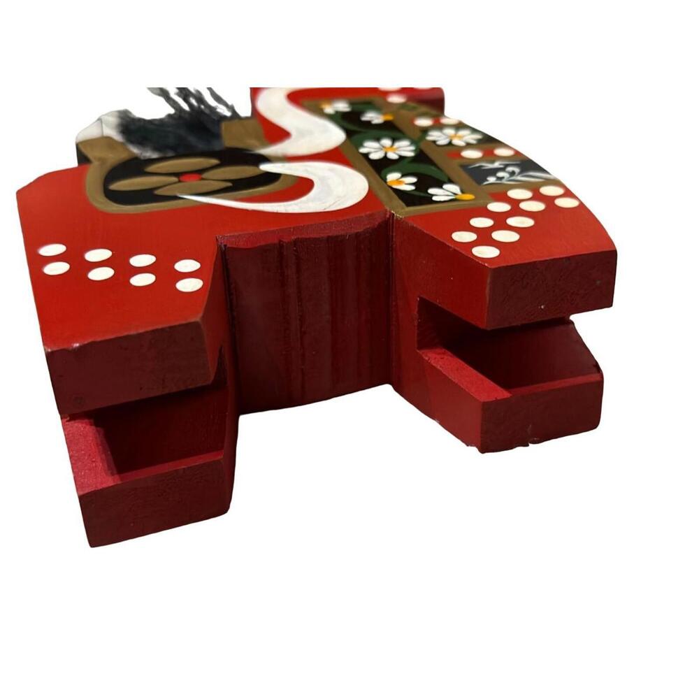 Vintage Handmade Set of 2 Japanese Yawata-Uma Wooden Horses Hachinohe Sculpture - Picture 10 of 10